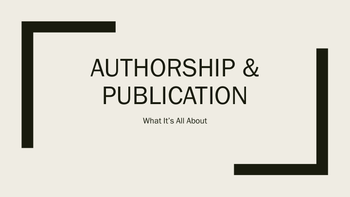 authorship publication