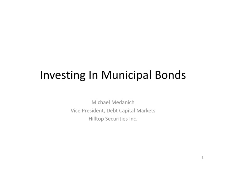investing in municipal bonds