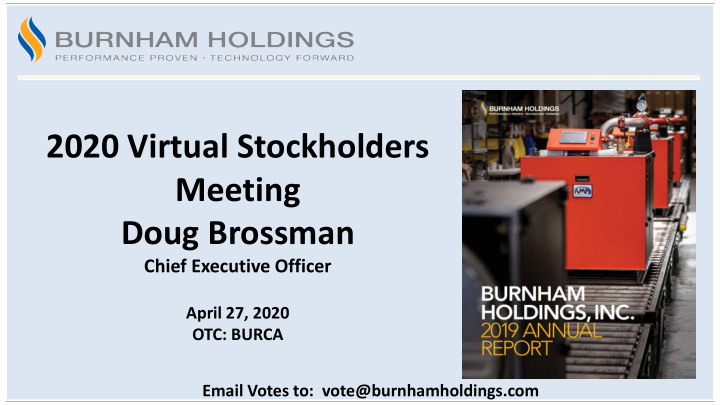 2020 virtual stockholders meeting doug brossman