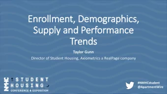 Enrol  ollmen  ent, D  Dem  emog  ograp  aphics,  cs,  Supply an  Su  y and Per  erforman  ance  ce