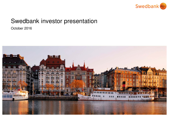 swedbank investor presentation