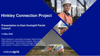 Hinkley Connection Project  Presentation to East Huntspill Parish  Council  14 May 2020  Steve