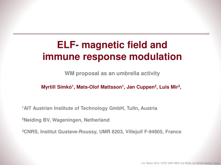 elf magnetic field and