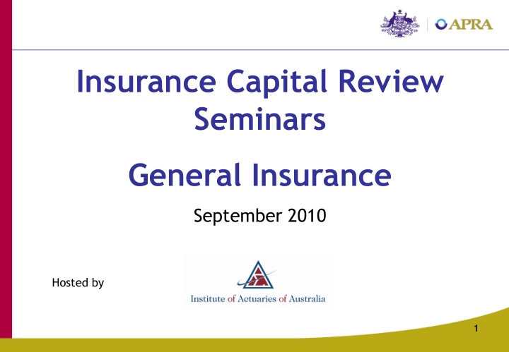 insurance capital review seminars general insurance