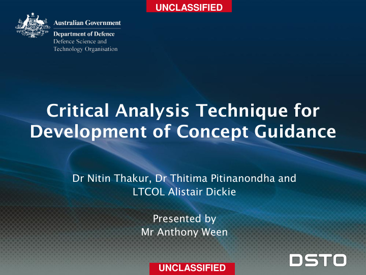 development of concept guidance