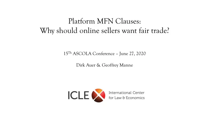 platform mfn clauses
