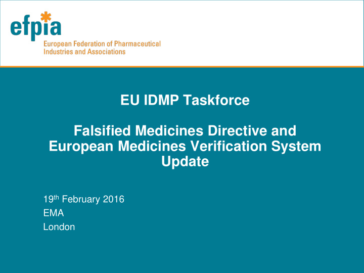 falsified medicines directive and