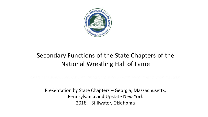 secondary functions of the state chapters of the national