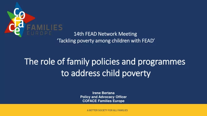 to address child poverty