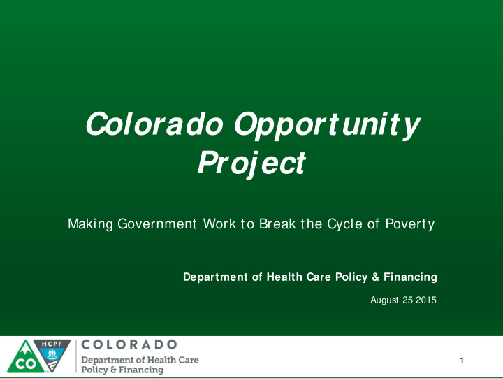 colorado opportunity project