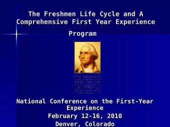 Program  Program  National Conference on the First-Year  National Conference on the First-Year