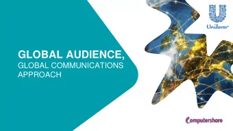 GLOBAL AUDIENCE,  GLOBAL COMMUNICATIONS  APPROACH  INTRODUCTIONS  JAMES ROBERTSON,  JACK PRICE,
