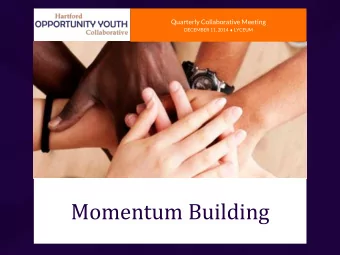 Momentum Building  Message from Mayor Segarra  www.YouthReconneCT.org  TJ DUBEANSKY, CAPITAL