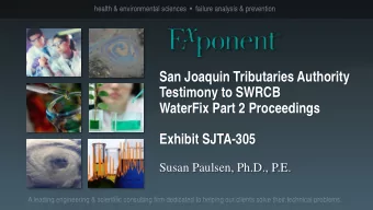 San Joaquin Tributaries Authority  Testimony to SWRCB  WaterFix Part 2 Proceedings  Exhibit