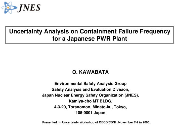 uncertainty analysis on containment failure frequency for