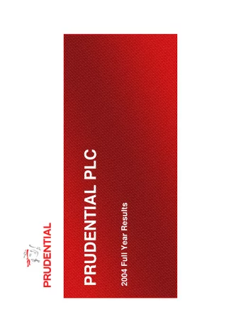 PRUDENTIAL PLC  2004 Full Year Results  This statement may contain certain forward-looking