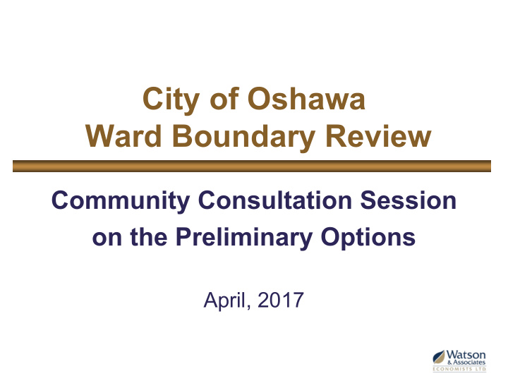 city of oshawa ward boundary review