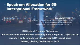 International Framework  Joaquin RESTREPO  Capacity Bulding Coordinator ; Study Grups Dept. (SGD)