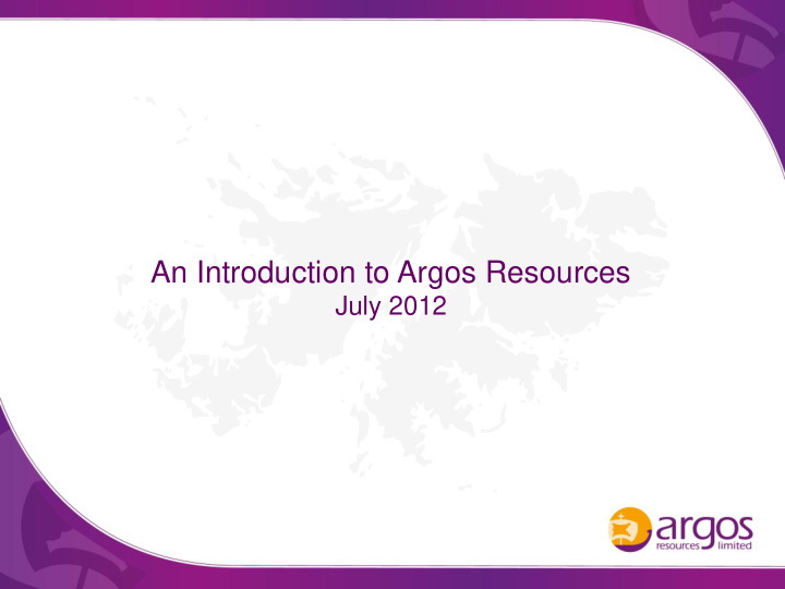 an introduction to argos resources