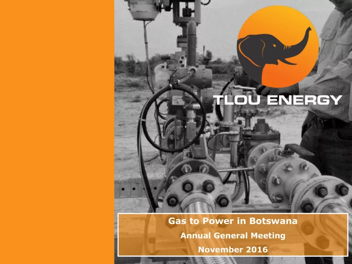 gas to power in botswana
