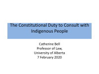 the constitutional duty to consult with indigenous people
