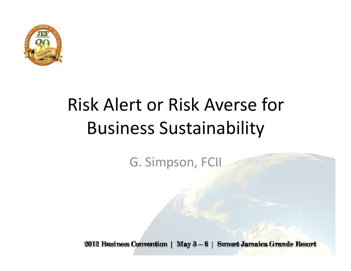 risk alert or risk averse for business sustainability