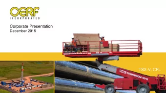 Dividend and Growth  TSX-V: CFL  CFL  1  TSX-V  Forward Looking Statements  or expectations upon