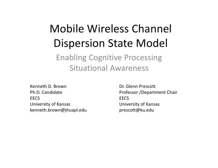 mobile wireless channel dispersion state model