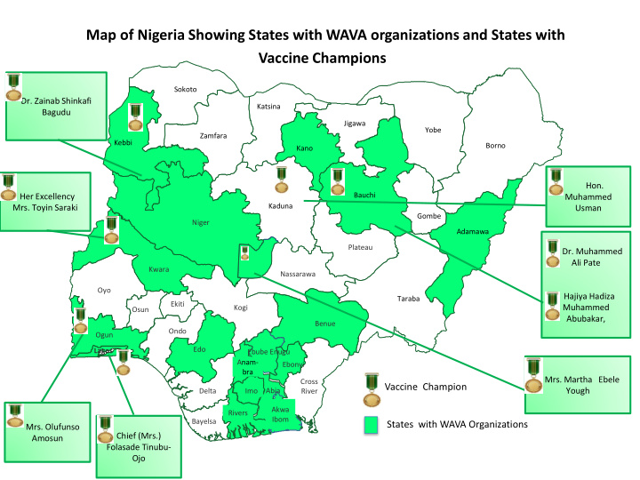 map of nigeria showing states with wava organizations and