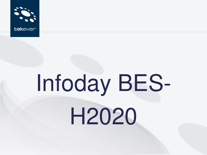 infoday bes h2020 agenda