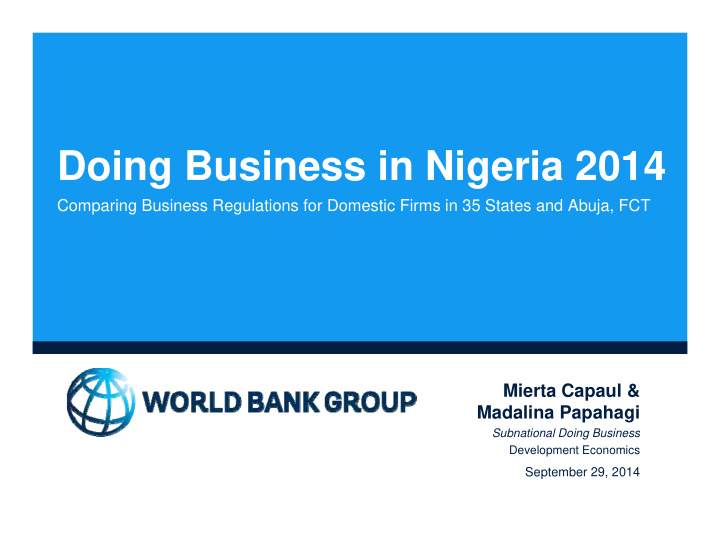 doing business in nigeria 2014