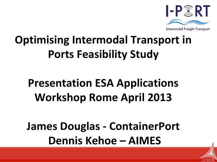 optimising intermodal transport in