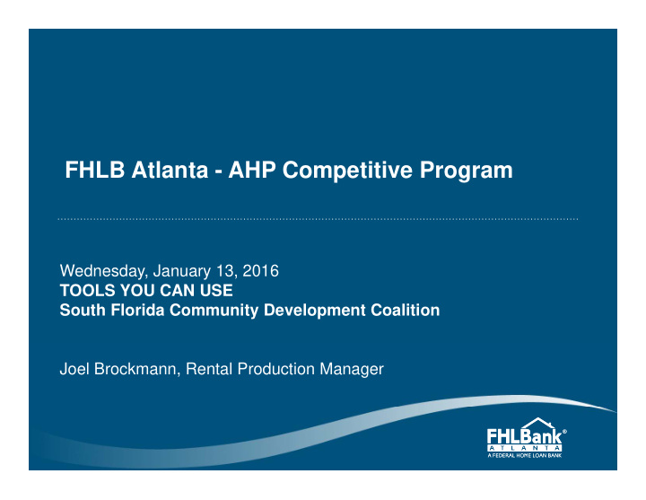 fhlb atlanta ahp competitive program