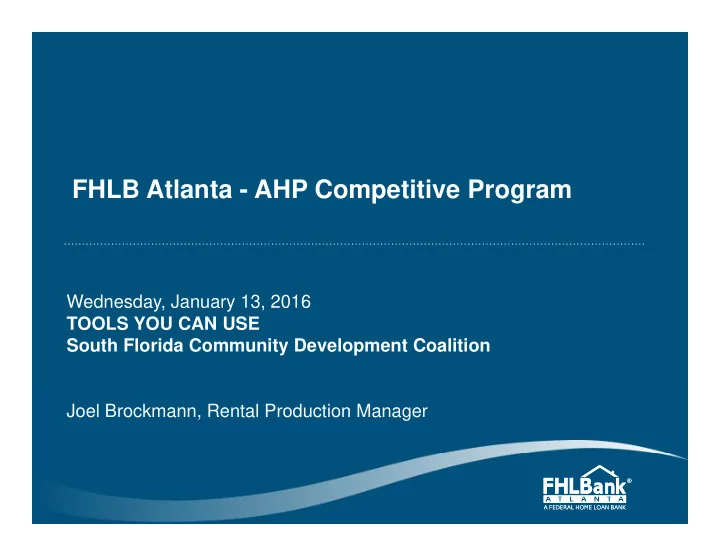 fhlb atlanta ahp competitive program