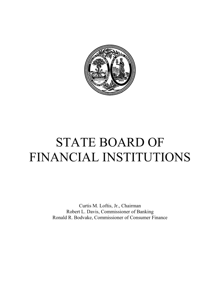 state board of financial institutions