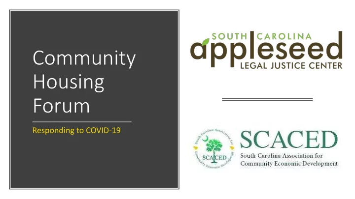 community housing forum