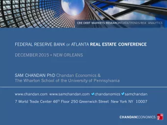 FEDERAL RESERVE BANK OF ATLANTA REAL ESTATE CONFERENCE  DECEMBER 2015  NEW ORLEANS  SAM CHANDAN
