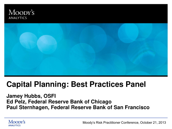 capital planning best practices panel