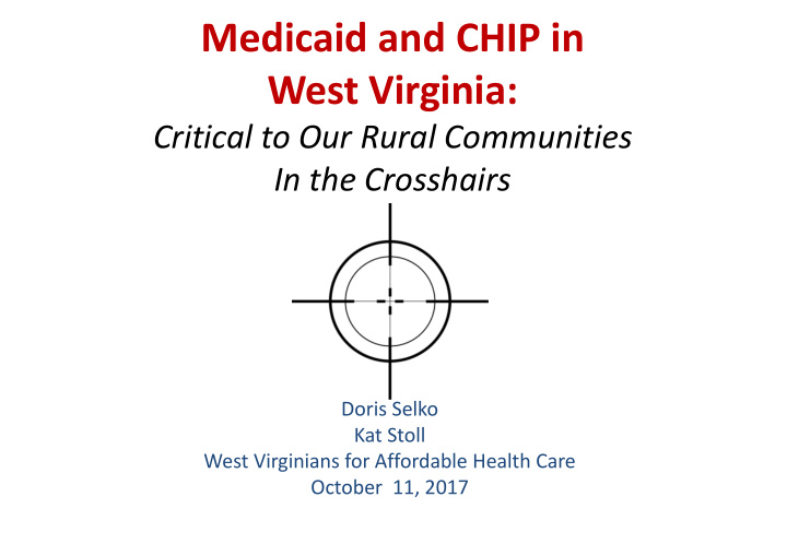 medicaid and chip in west virginia