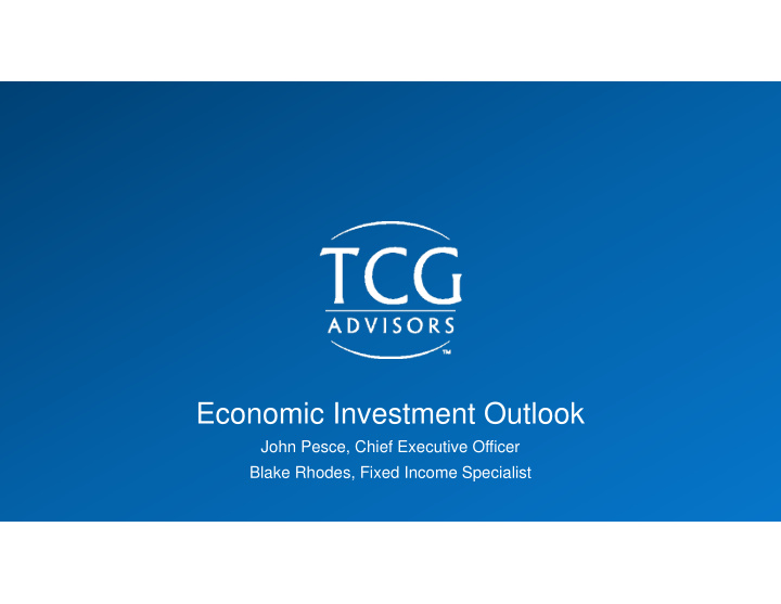 economic investment outlook