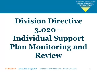 3.020   Individual Support  Plan Monitoring and  Review  6/26/2019  1  Individual Support Plan