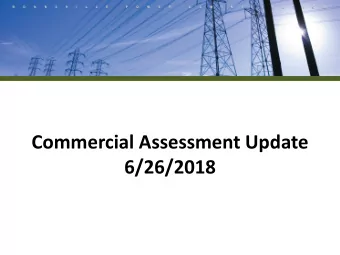Commercial Assessment Update  6/26/2018  Agenda  TIME  TOPIC SUMMARY  2:15  3:00 PM  Commercial