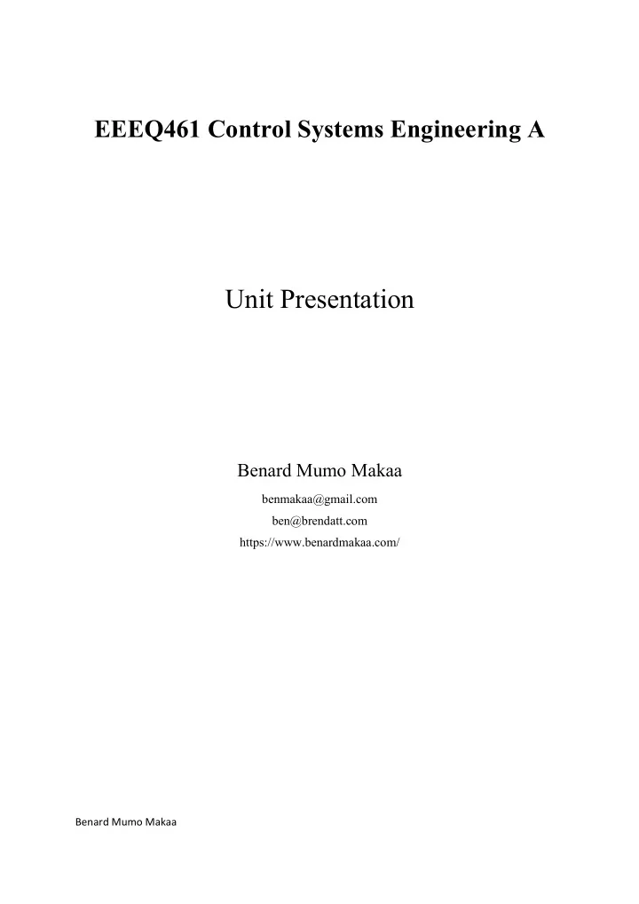 unit presentation