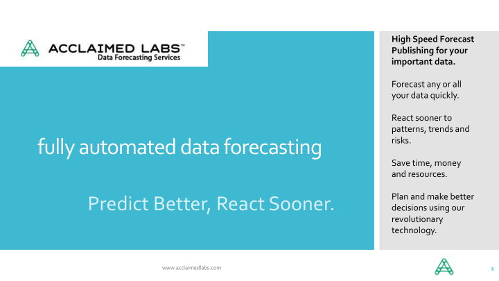 fully automated data forecasting