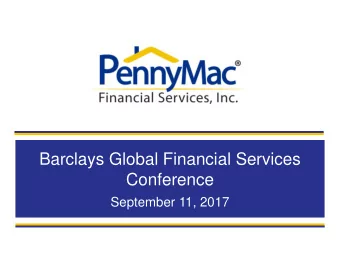 Barclays Global Financial Services  Conference  September 11, 2017  Forward-Looking Statements