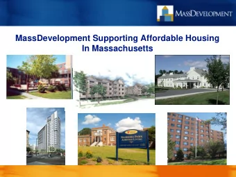 In Massachusetts  Developer Profile  For-profit local developers  For profit national