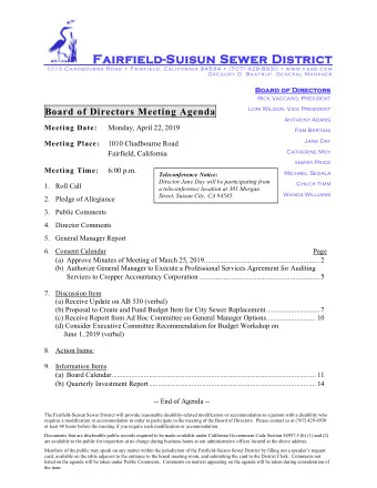 Fairfield-Su  Suisun S  n Sewer D District  1010 Chadbourne Road  Fairfield, California 94534