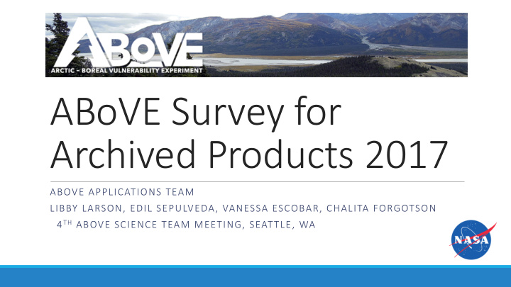 above survey for archived products 2017