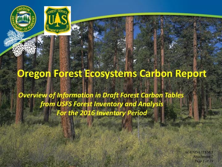 oregon forest ecosystems carbon report