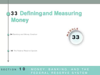 3 3 Defining and Measuring  Money 3 4 Banking and Money Creation  33 3 5 The Federal Reserve System